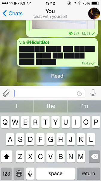 طریقه مخفی کردن متن پیام در تلگرام